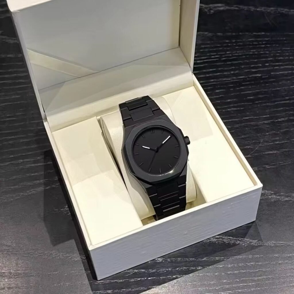 Premium Minimalist Metal Wrist Watch for Men & Women | Luxury Matte Black Analog Watch